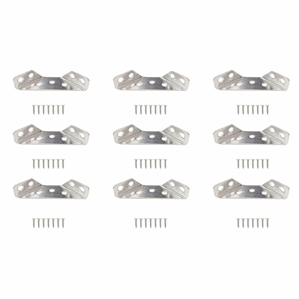 GWYAN 12 Pcs Stainless Steel Furniture Corner Connectors with Screws