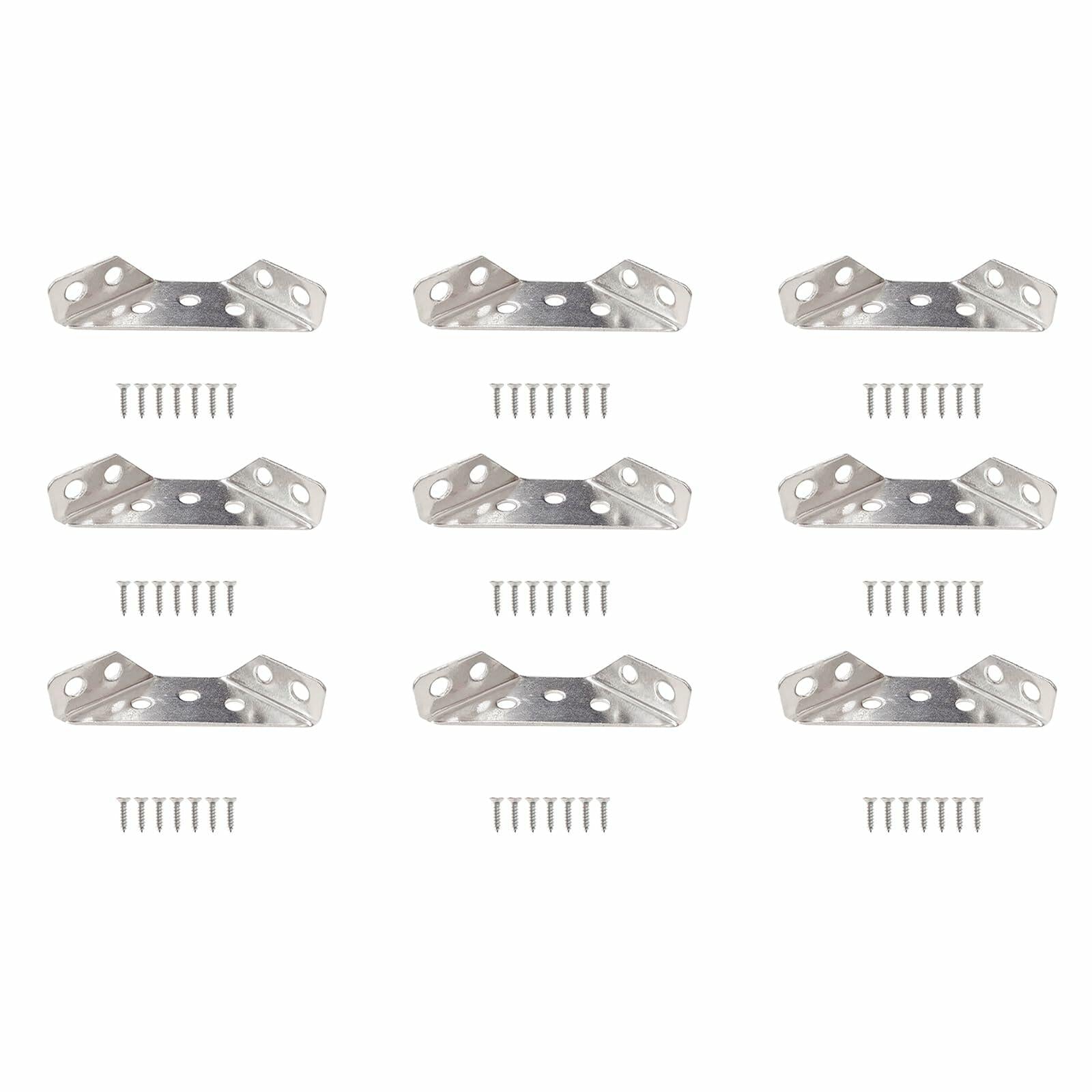 GWYAN 12 Pcs Stainless Steel Furniture Corner Connectors with Screws