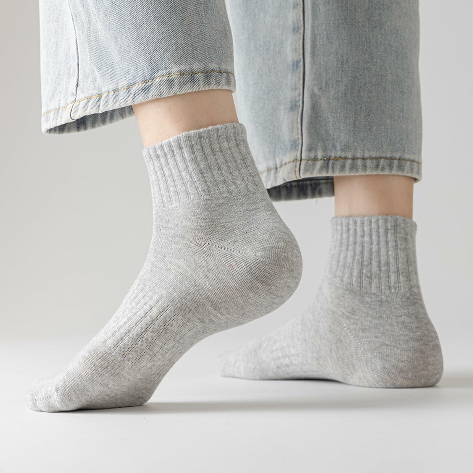 Looknniy Men’s Cushion Ankle Socks Cotton 20 Pairs Mixed Colors One Size