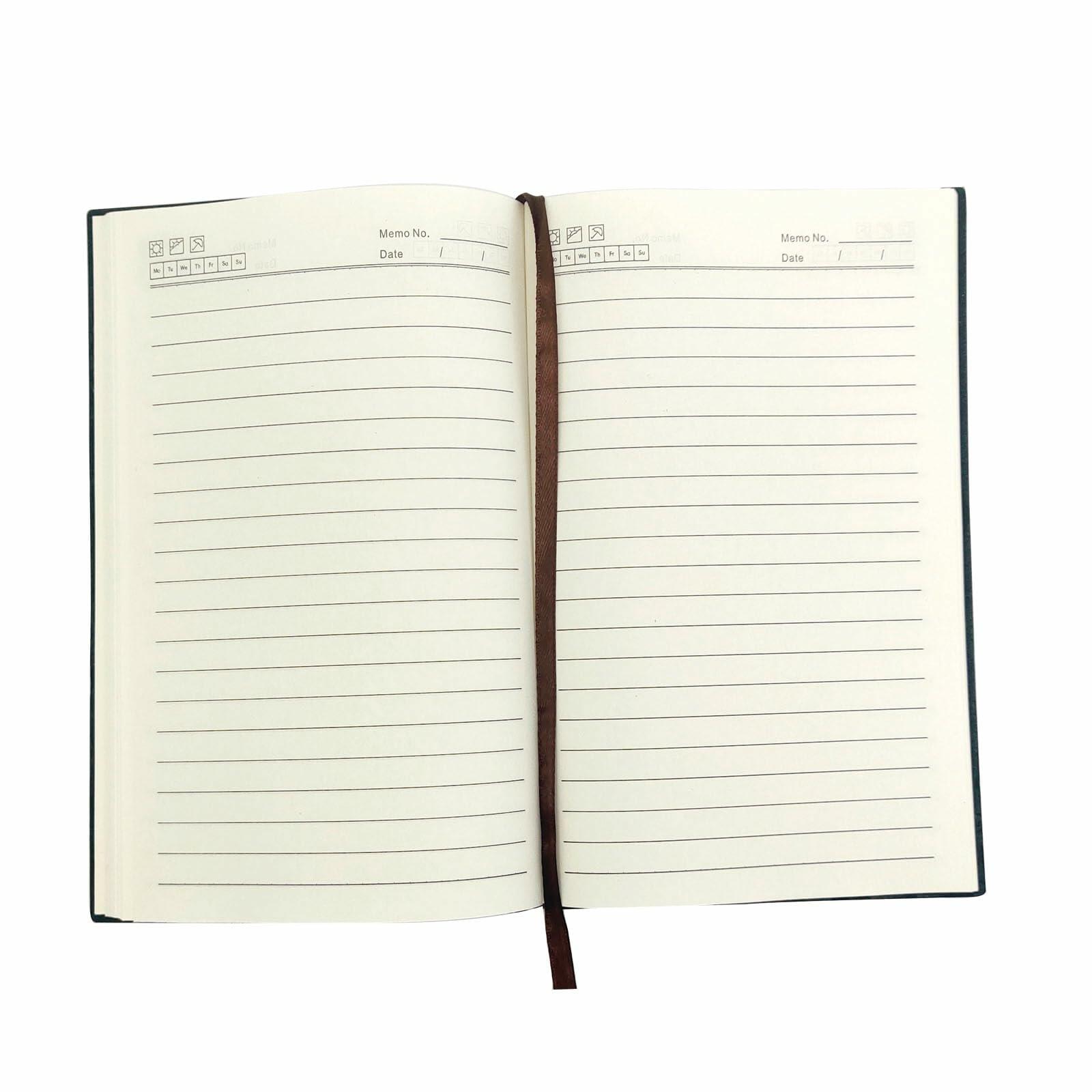 shengyoude Business A5 PU Leather Notebook 8mm Grid 200 Pages Black