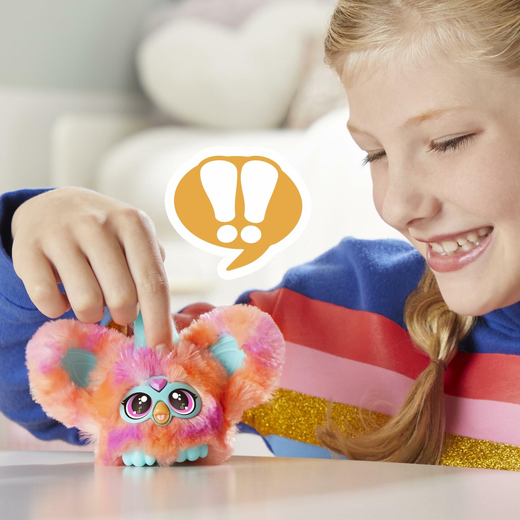 Furby Furblets Ree-Mix Mini Friend 45+ Sounds Music Coral Electronic Plush