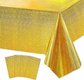 JXPARTYY Iridescent Plastic Tablecloths 4 Pack 54x108 Disposable Party Yellow