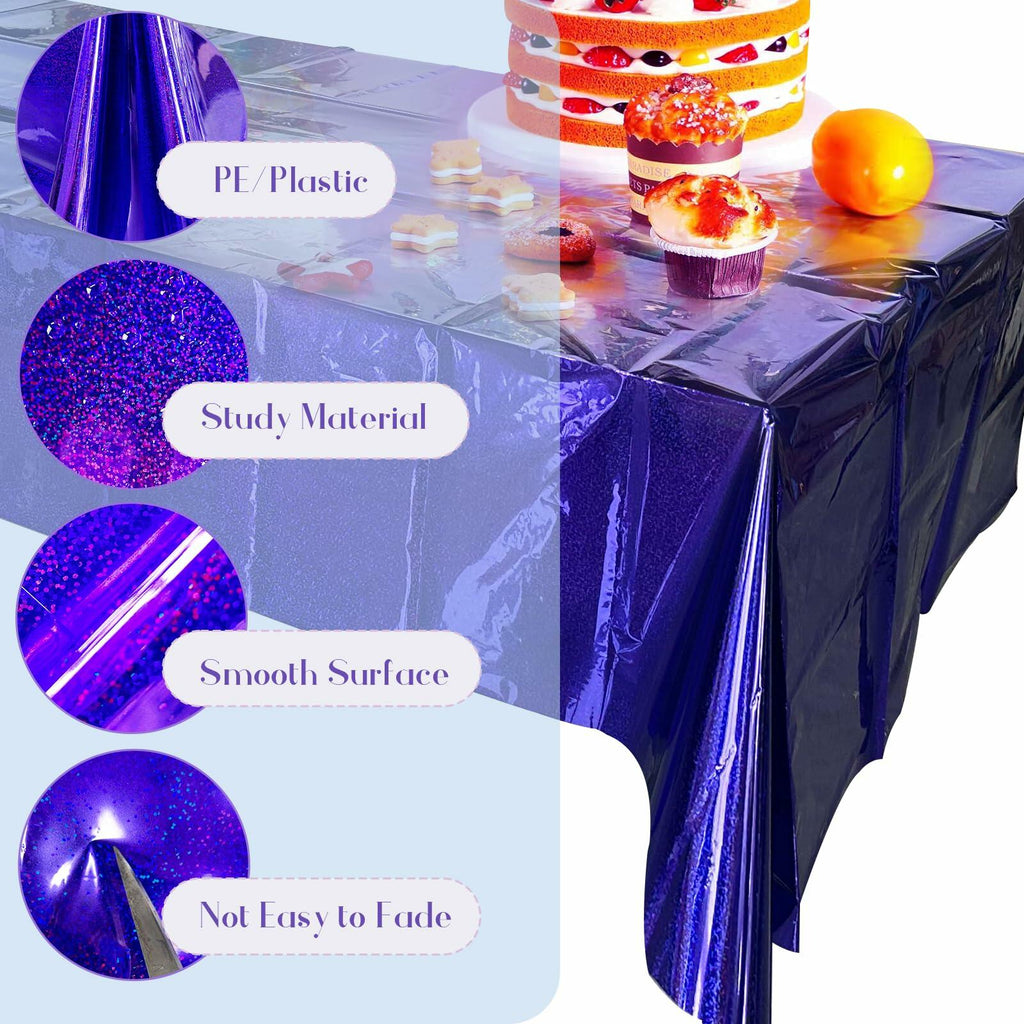 JXPARTYY Iridescent Plastic Tablecloths 4 Pack 54x108 Disposable Party Yellow