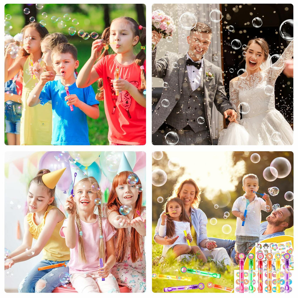 60PCS Cute Unicorn Party Favors 12 DIY Bubble Wands Birthday Goodie Bags