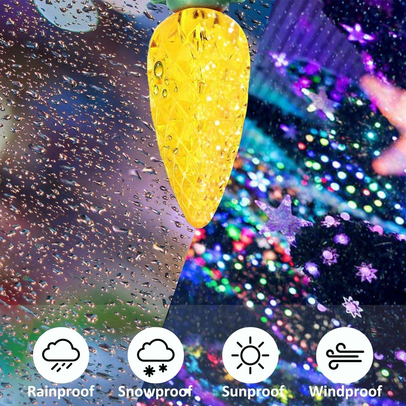 Veeydrut Solar String Lights 2 Pack 50 LED 23FT Waterproof Multicolor Outdoor