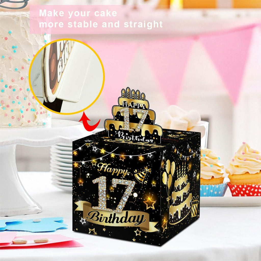 Toerifer Money Box Birthday Gift Black Gold 17th Birthday 35 Bags Size One Size