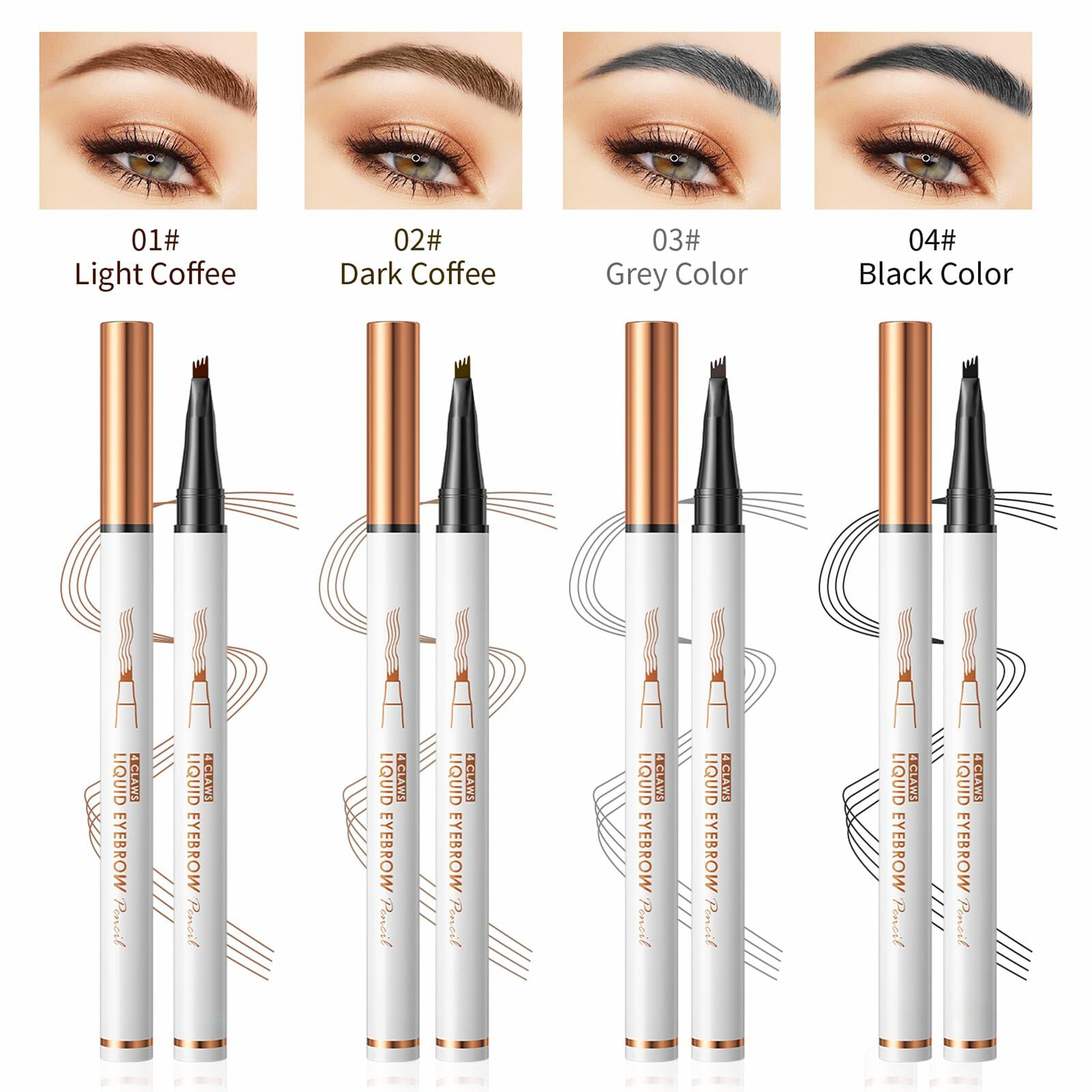 YIWANLLE Eyebrow Microblading Pen 3D Waterproof 4 Fork Tip Dark Coffee 1 Count