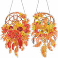 Saillong Fall Thanksgiving Diamond Art Suncatcher Pumpkin Hanging Decor 2PCS