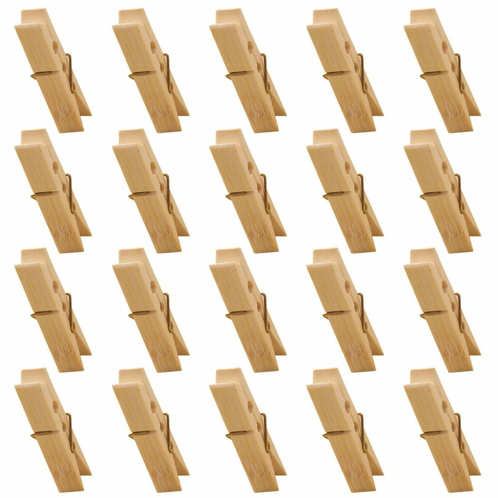Mini Wooden Clothespins 20PCS Bamboo Clothes Pins Spring Clips Windproof
