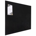 FUANGUI Felt Board 12 Pack Large Wall Tiles with Adhesive Tabs Stripe Black