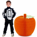 Weekgrat 20'' Giant Honeycomb Pumpkin Decoration Orange Reusable Fall Halloween