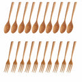 Chen Mi 20 Pc Wooden Spoon Fork Set Japanese Style Reusable Cutlery