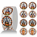 ZAEW Halloween Sticker Roll 500pcs 1.5" Round Colored Gnomes Decals