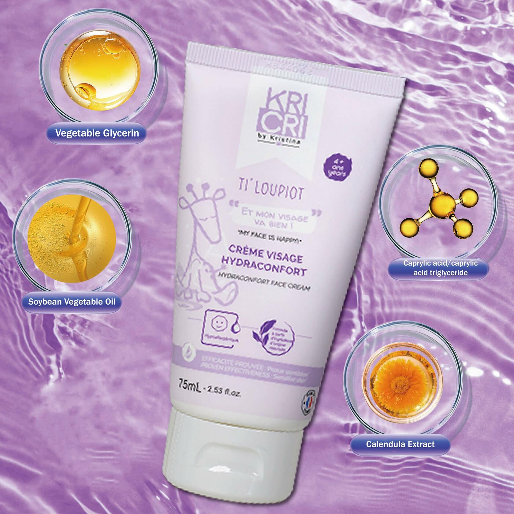Kricri Children Face Moisturizer Plant Based for Dry Sensitive Skin