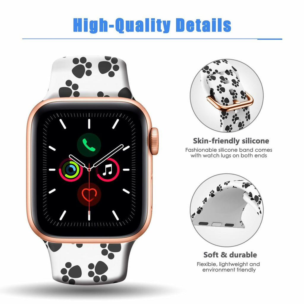 OIWZEF Silicone Band for Apple Watch 38-49mm Sport Strap Marble