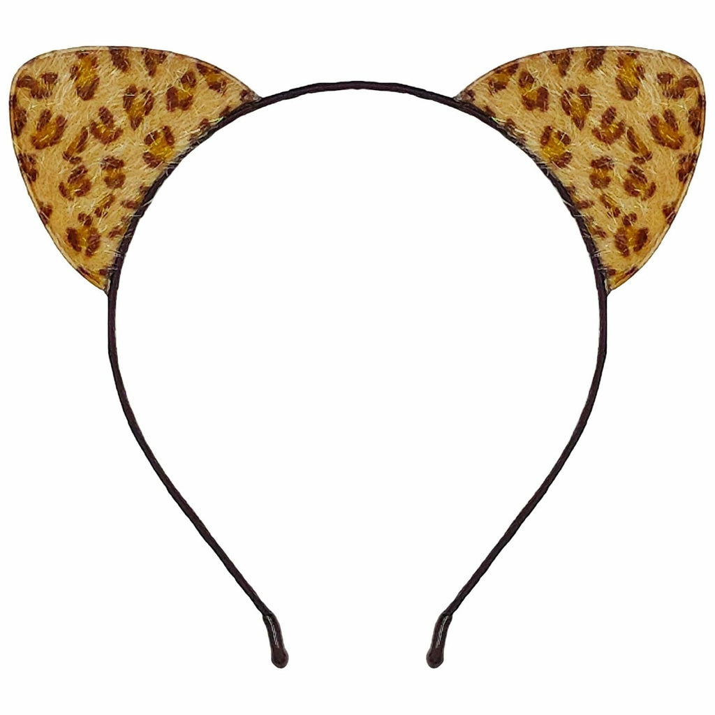 IGMaryBox Cat Ears Headband Black Velvet Leopard Print Animal Hairband
