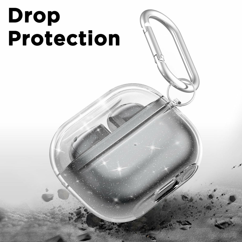 OFELUMTIZE Galaxy Buds 3 Pro Case Cover Glitter Clear Silicone Keychain Kit