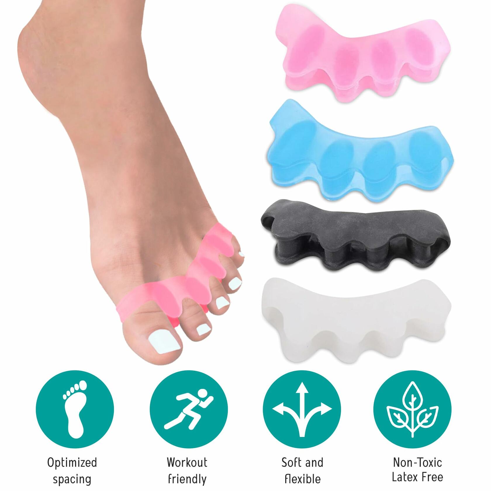 NAMELESS NICHE Toe Separators Bunion Corrector Toe Spacers Pink 1 Pair