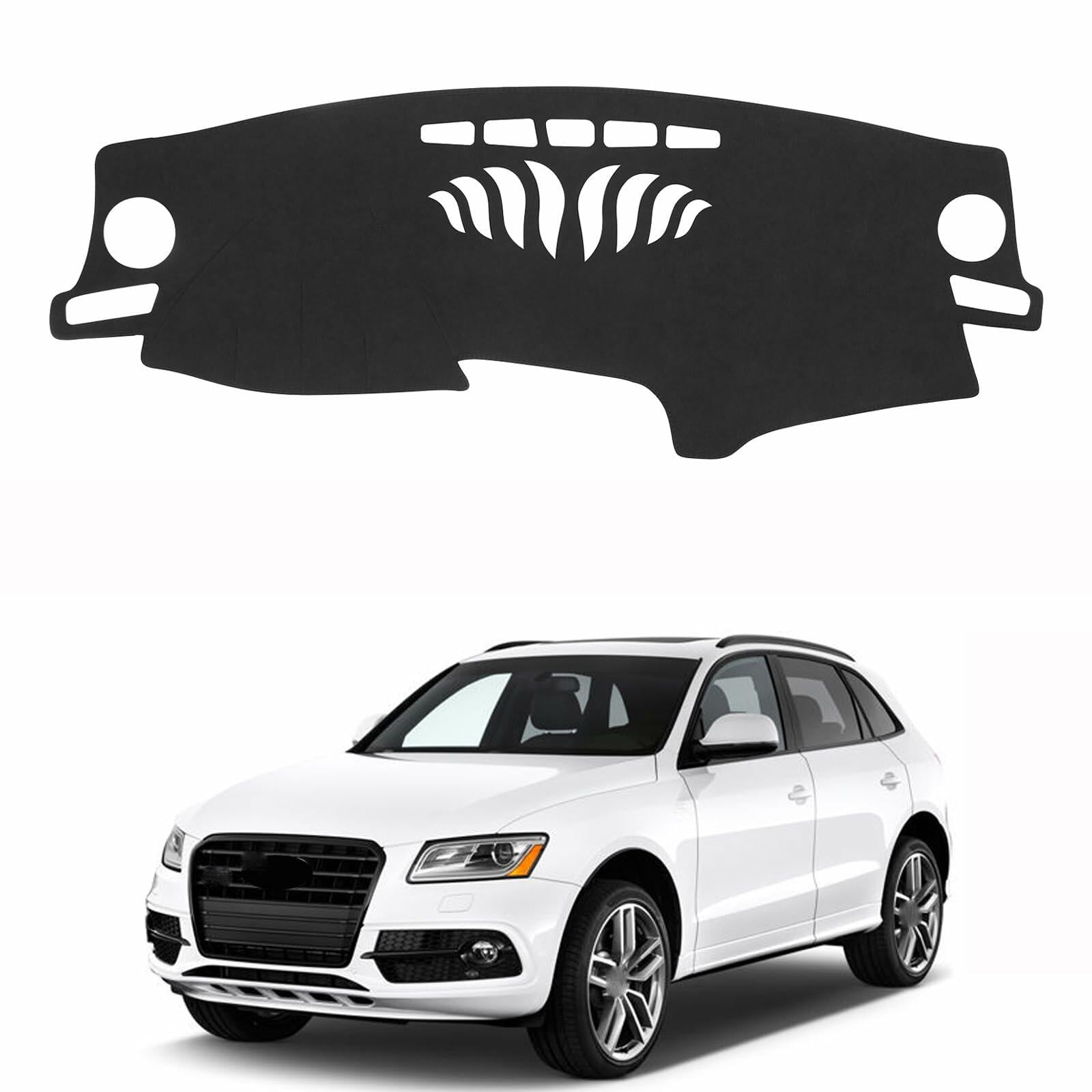 Dash Cover Audi Q5 2009-2025 Black Polyester Flannel Dashboard Protector
