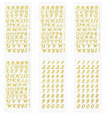 PPhtony 6 Sheets Glitter Alphabet Number Stickers Self-Adhesive Silver