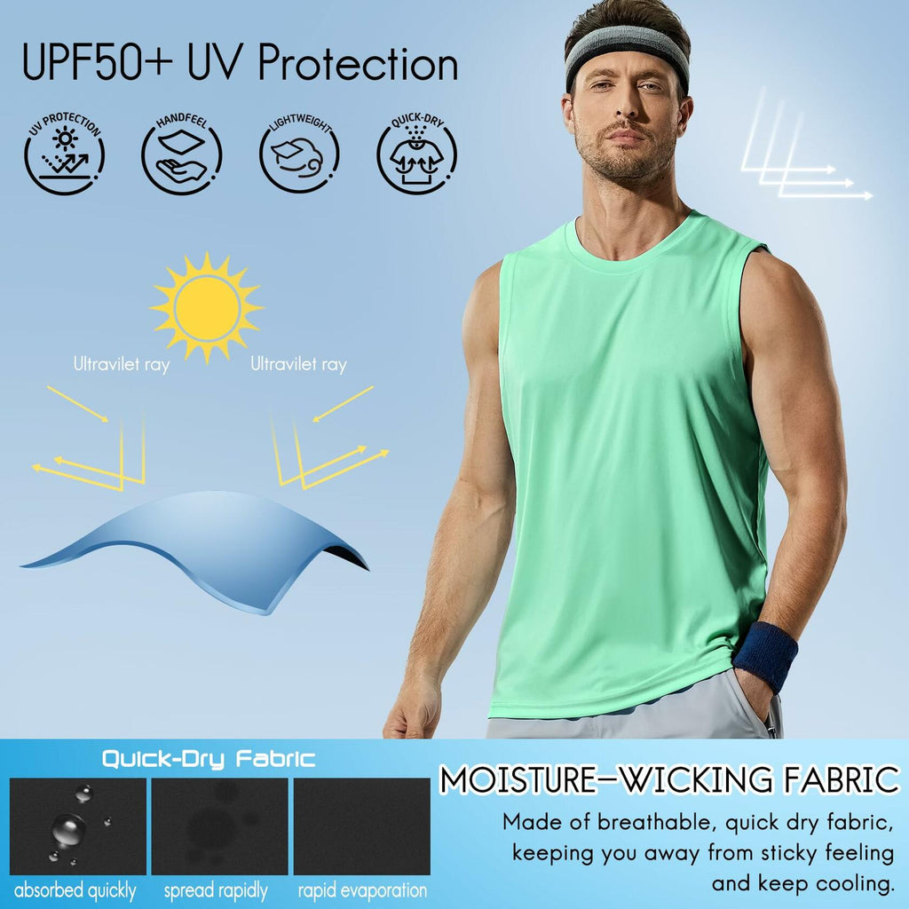 Haimont Sleeveless Workout Shirt UPF 50+ Quick Dry Orange Size XXL
