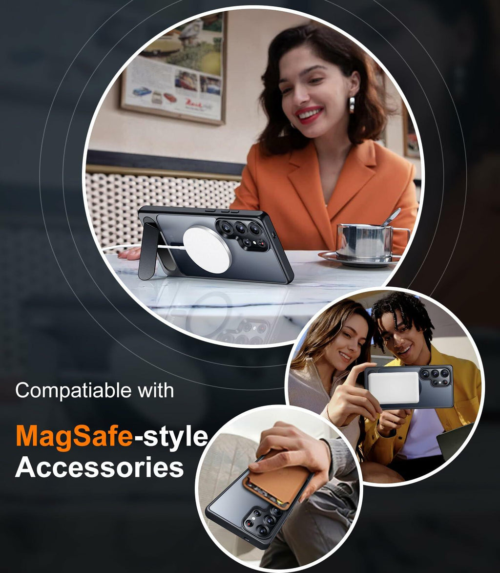Temdan Magnetic Samsung Galaxy S25 Ultra Case 6.9" Black Shockproof