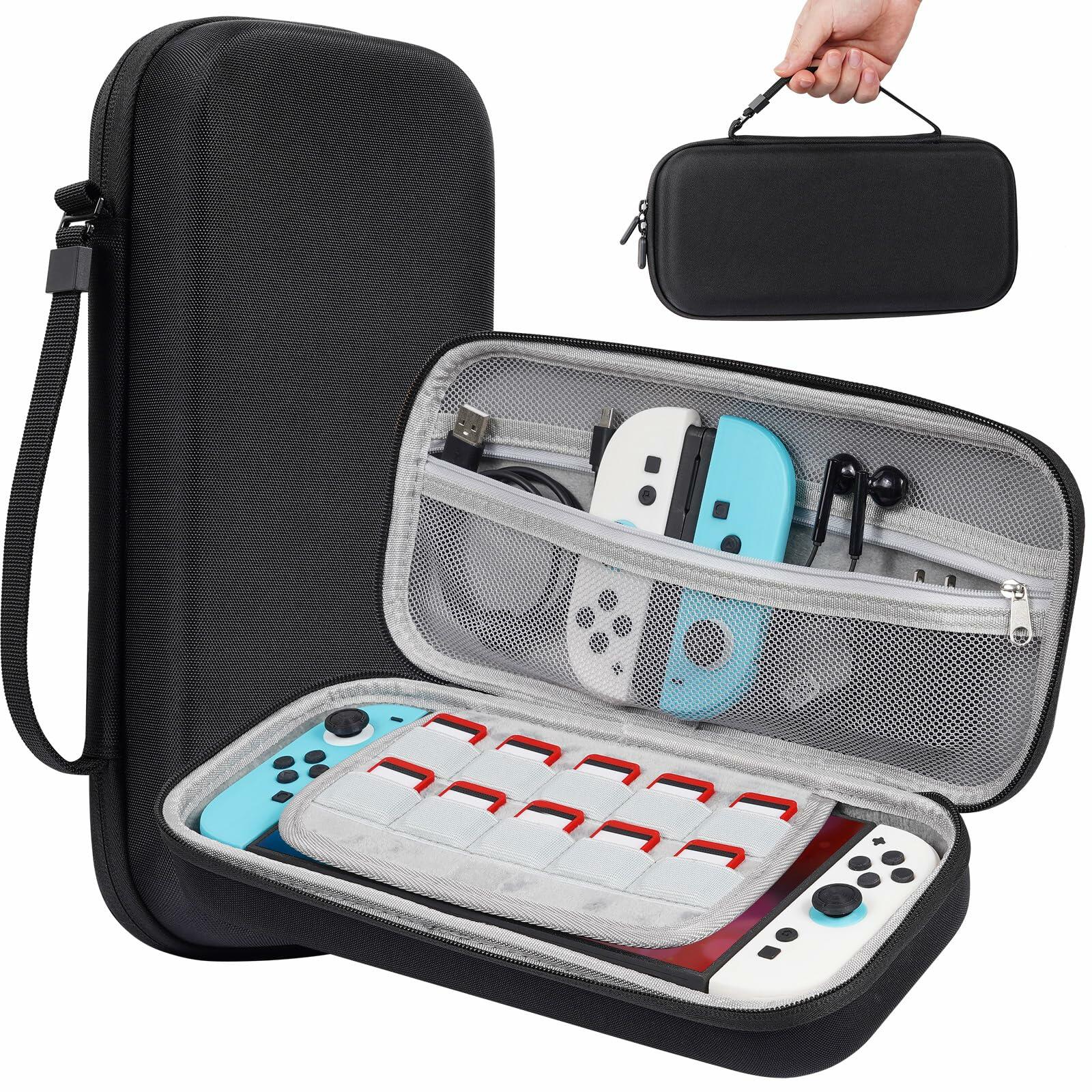 TIGOJH Switch 2 Carry Case with 10 Game Slots & Accessory Pocket Black