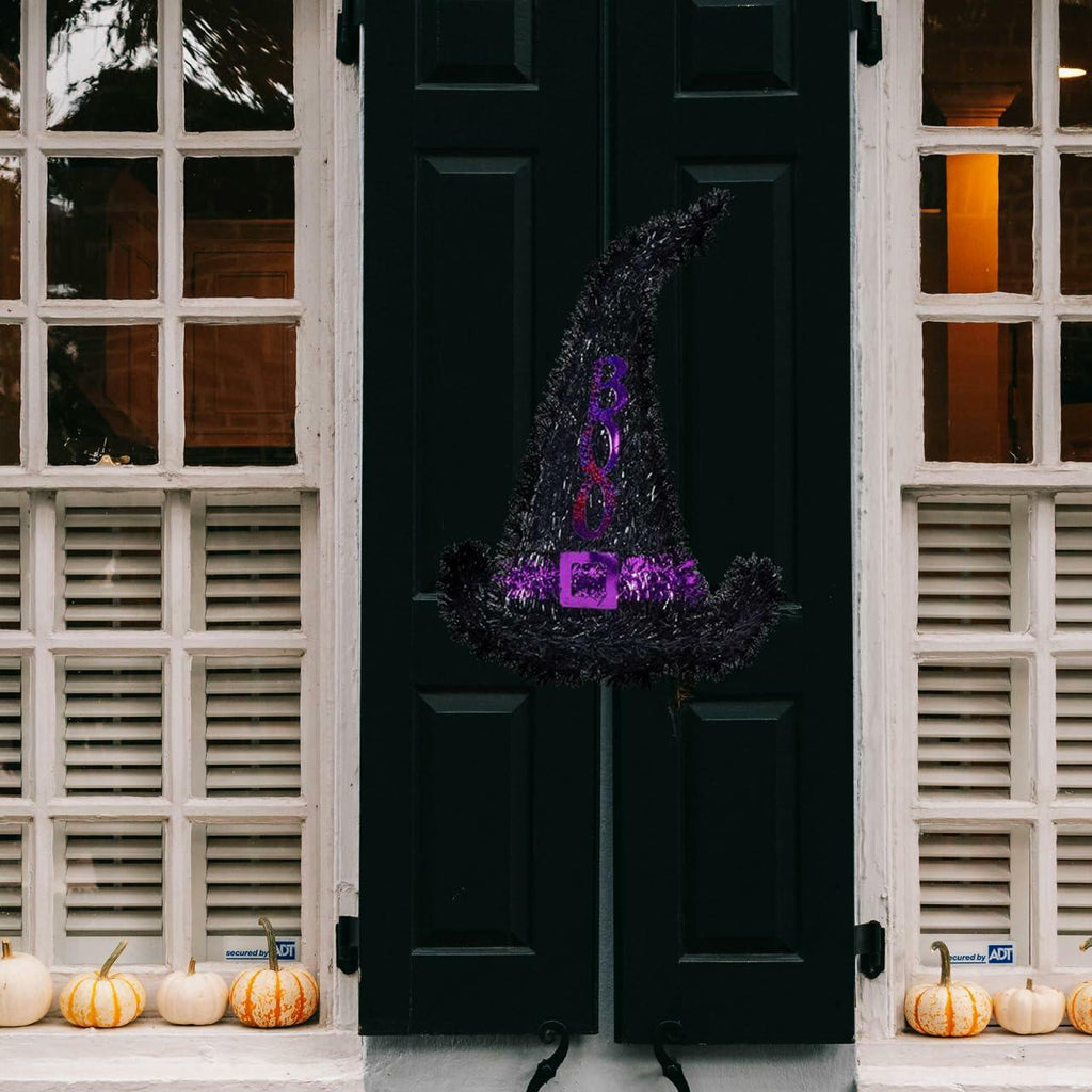 MAGICLULU Witch Hat Metal Wire Wreath Frame Black 34x32cm 2pcs