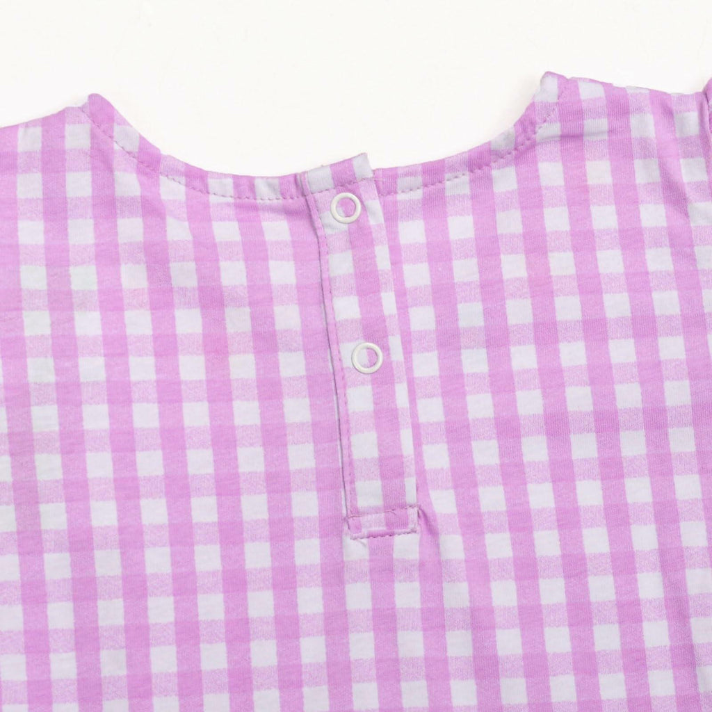 Mumetaz Toddler Girls Ruffle Sleeveless Floral Dress Purple Plaid Size 4-5T