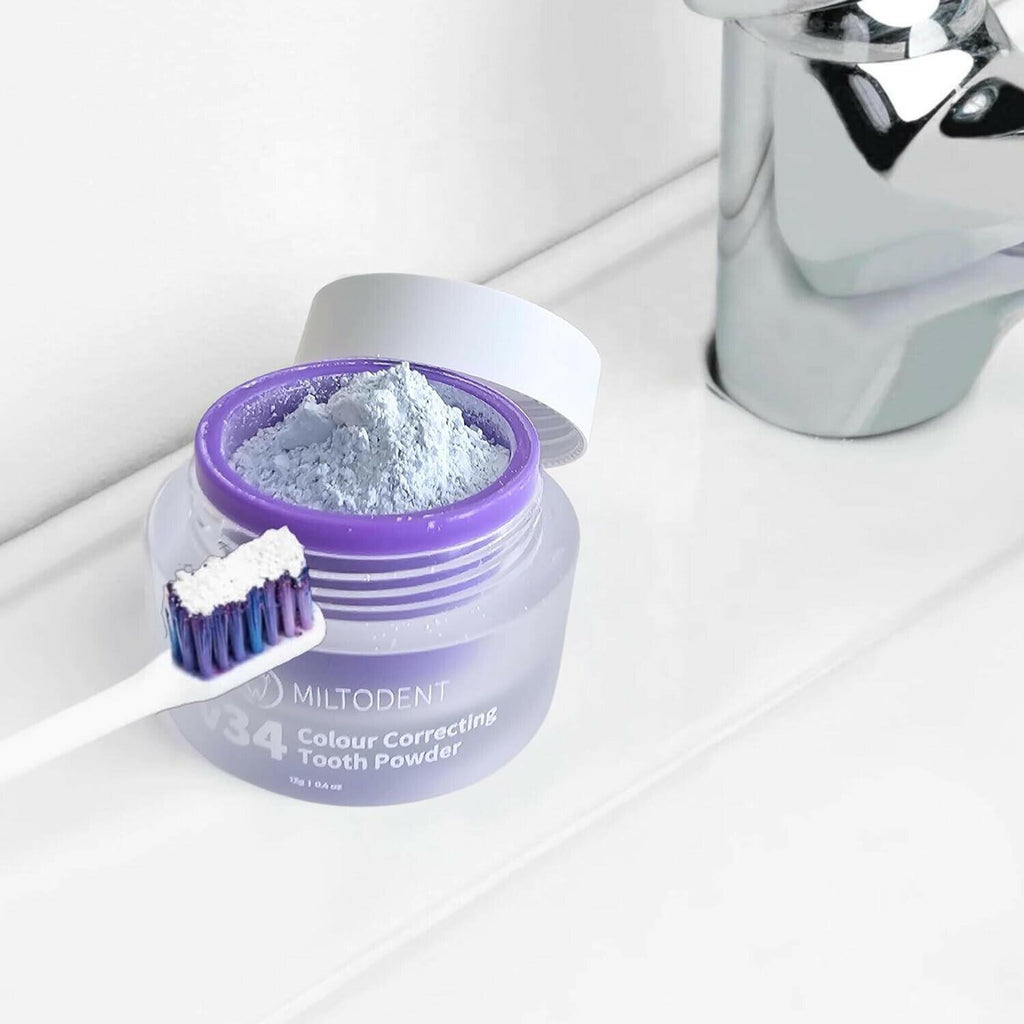 MILTODENT v34 Colour Correcting Teeth Whitening Powder Stain Removal