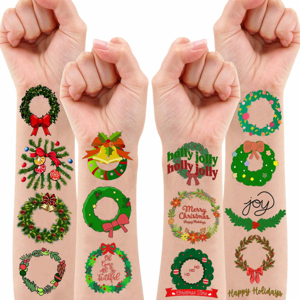 MeoIsDaBest Merry Christmas Temporary Tattoos Xmas Stickers 10 Sheets 100 PCS