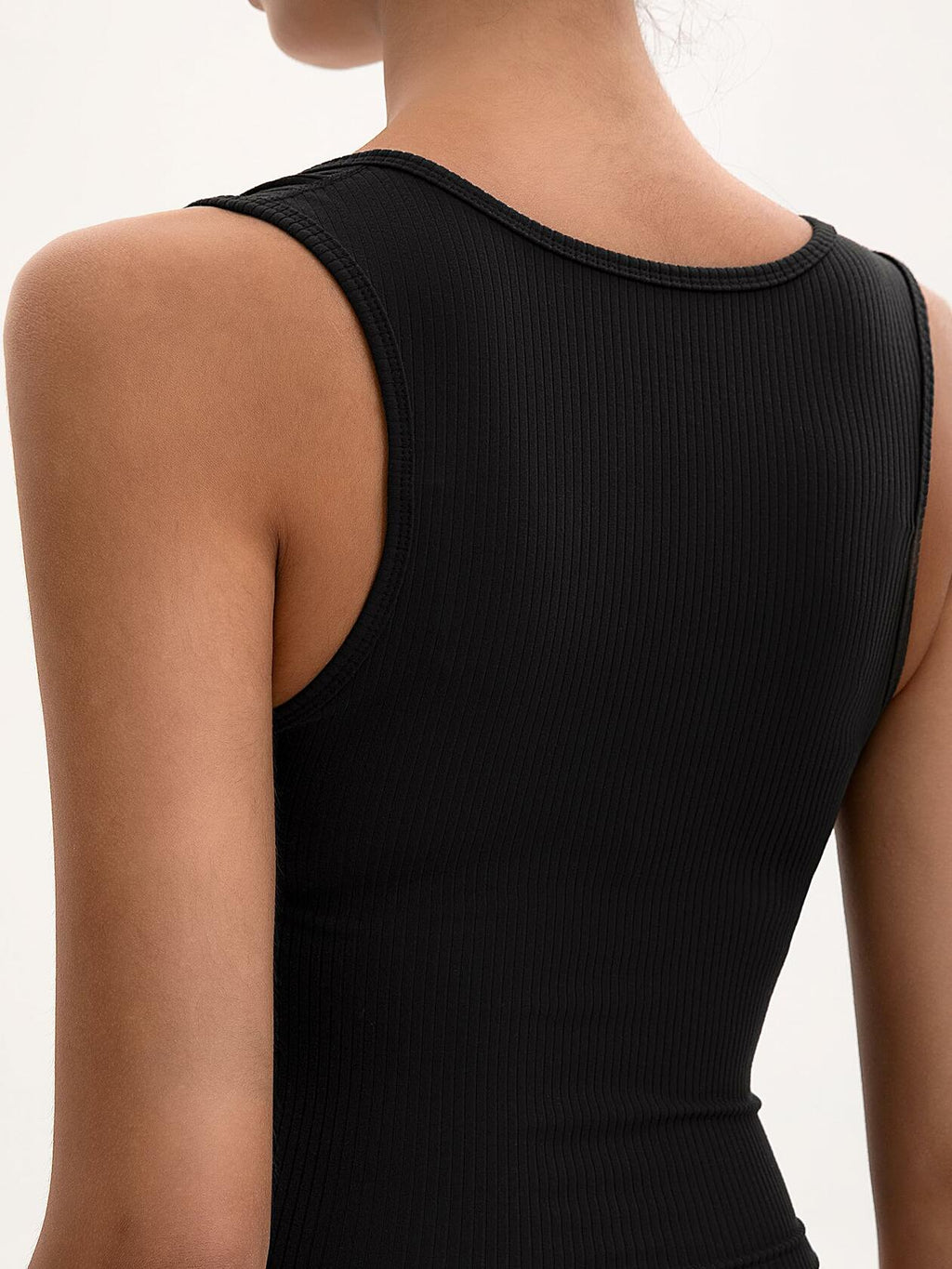 MOSSROZZ Crop Tank Top Ribbed Athletic Wide Strap Navy Blue Size M