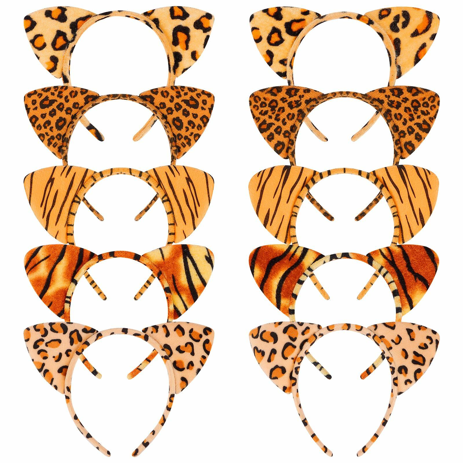 Aprince Cheetah Leopard Cat Ears Headband Color 04 1 Count Women Halloween