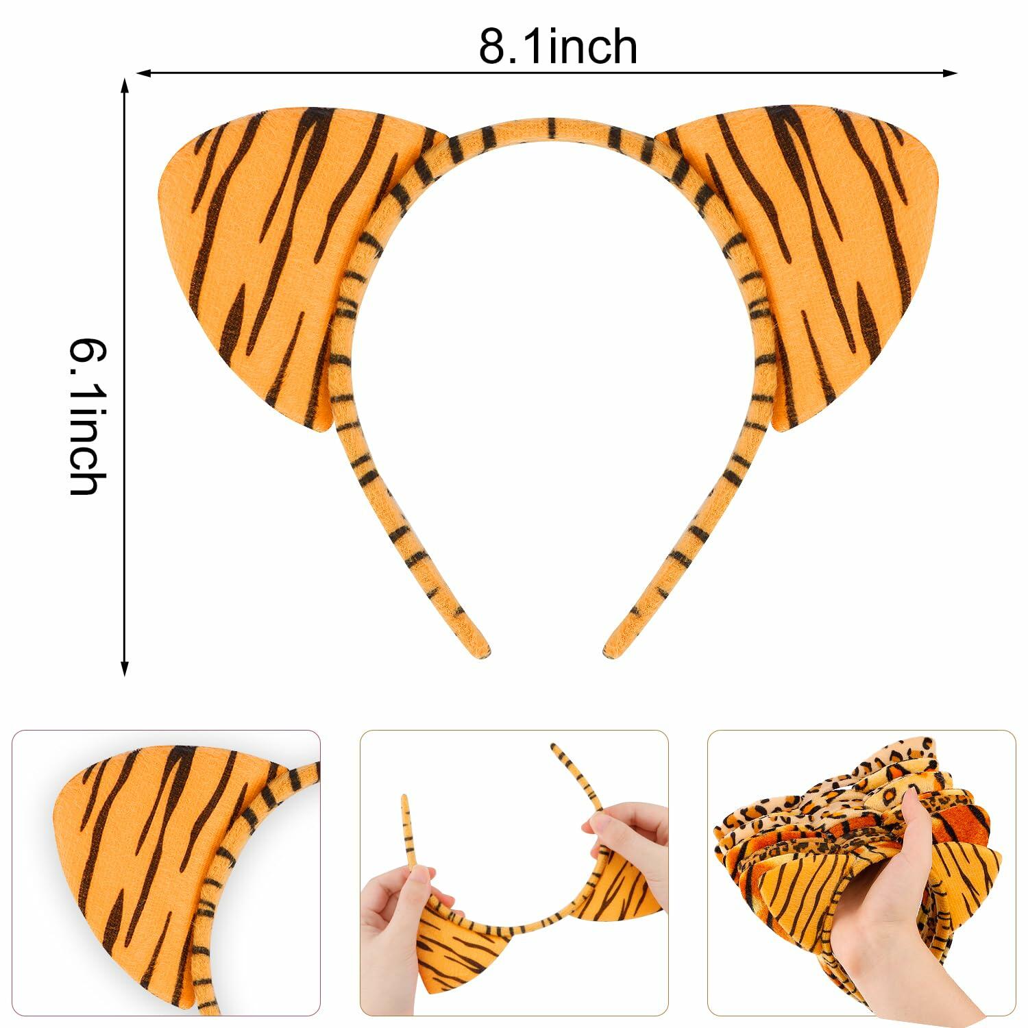 Aprince Cheetah Leopard Cat Ears Headband Color 04 1 Count Women Halloween