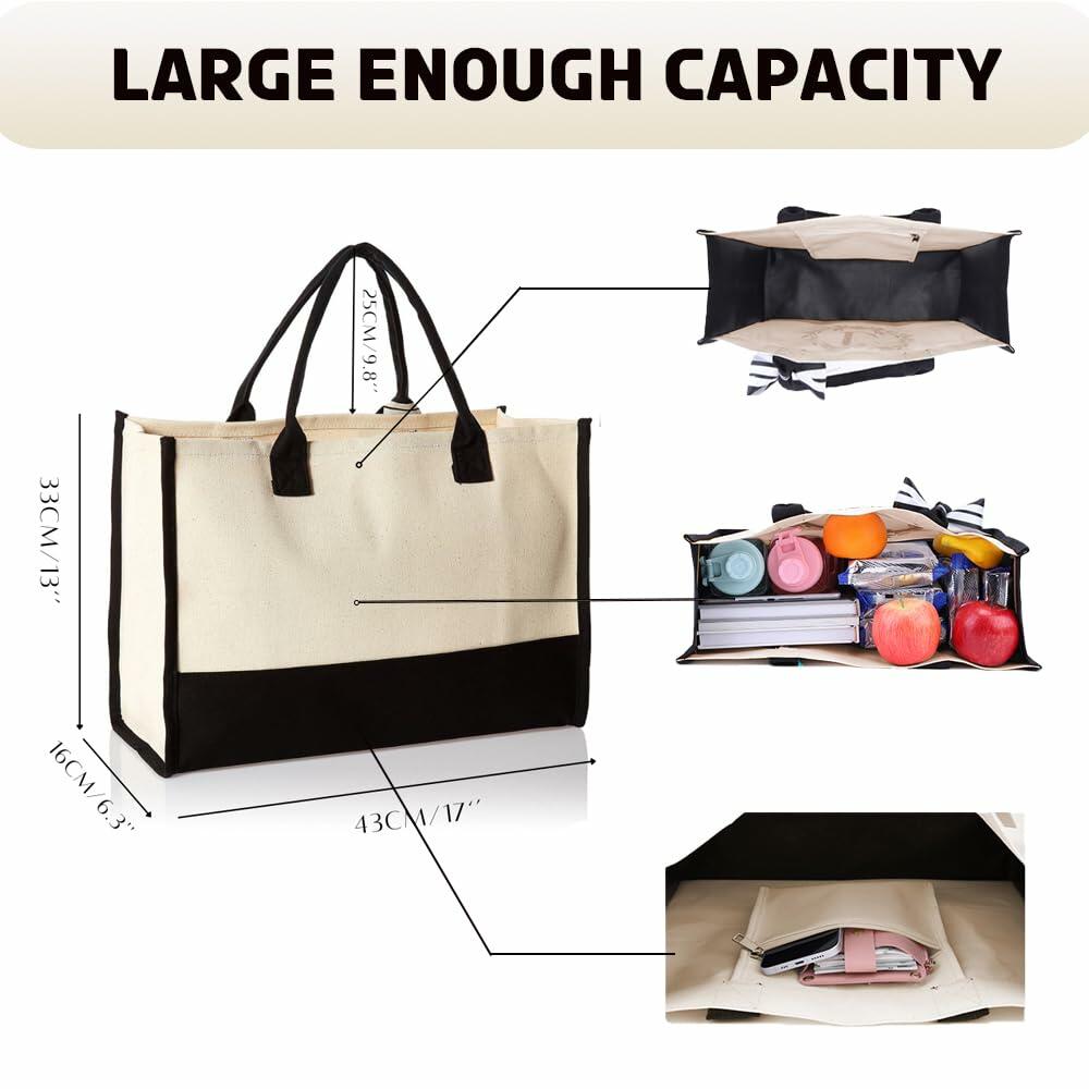 QLSKO Birthday Gift Canvas Tote Bag for Women Beach Party Keepsake