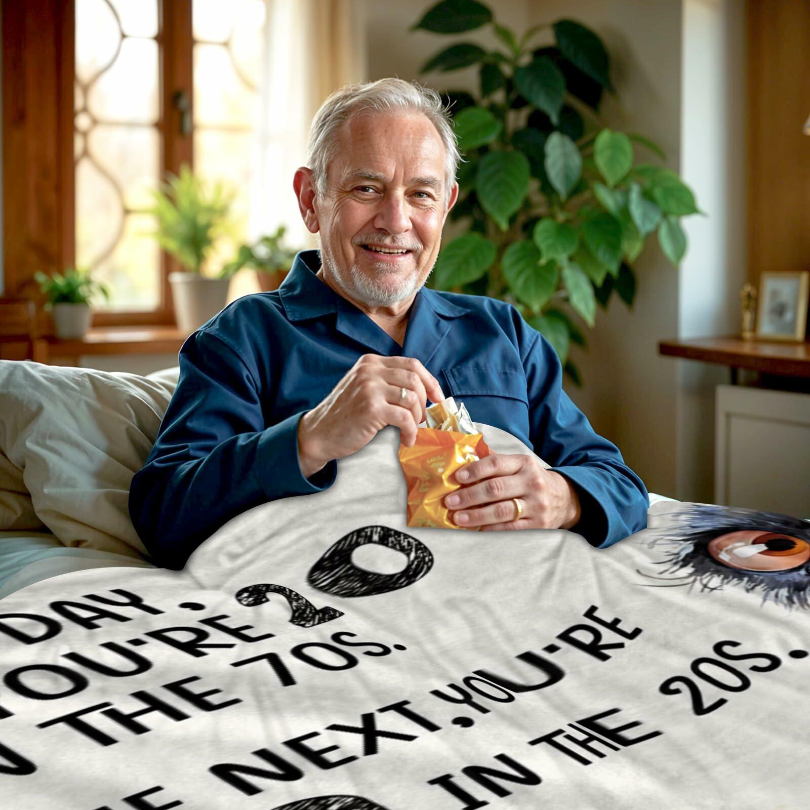 HEIFAM Retirement Blanket Grandma Gift 60x80 Purple Flannel