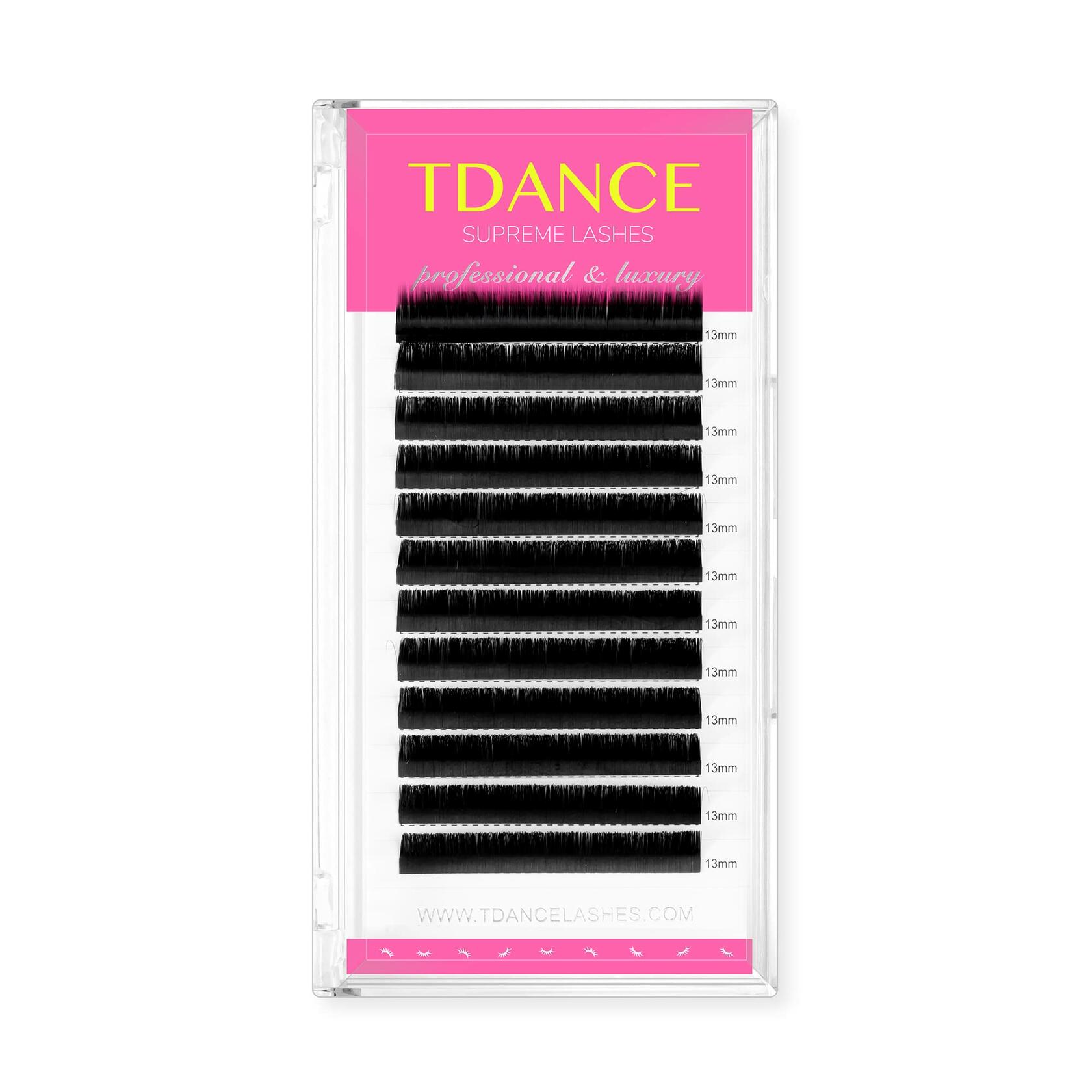 TDANCE Lash Extension Matte Black Curl D 0.15mm Thickness 19mm Size