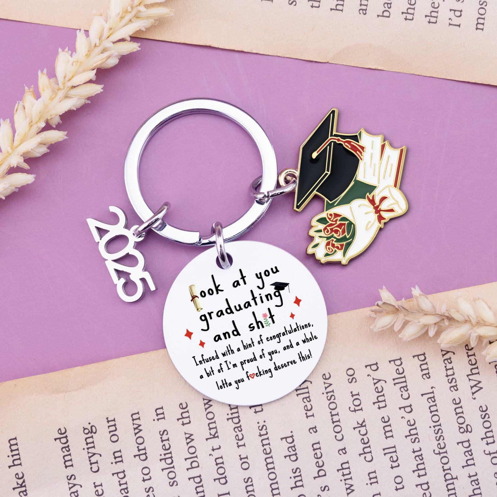 QUIHUD Graduation Gifts Class of 2025 College Masters Metal White