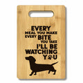 FONDCANYON Dachshund Bamboo Wood Cutting Board Kitchen Decor Brown
