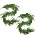 Belle Fleur 2 Pcs Real Touch Norfolk Pine Garland 6FT Green Artificial