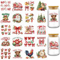 AFRITEE Christmas UV DTF Cup Wraps 20 Sheets 16oz Red Farmhouse Cow Elk