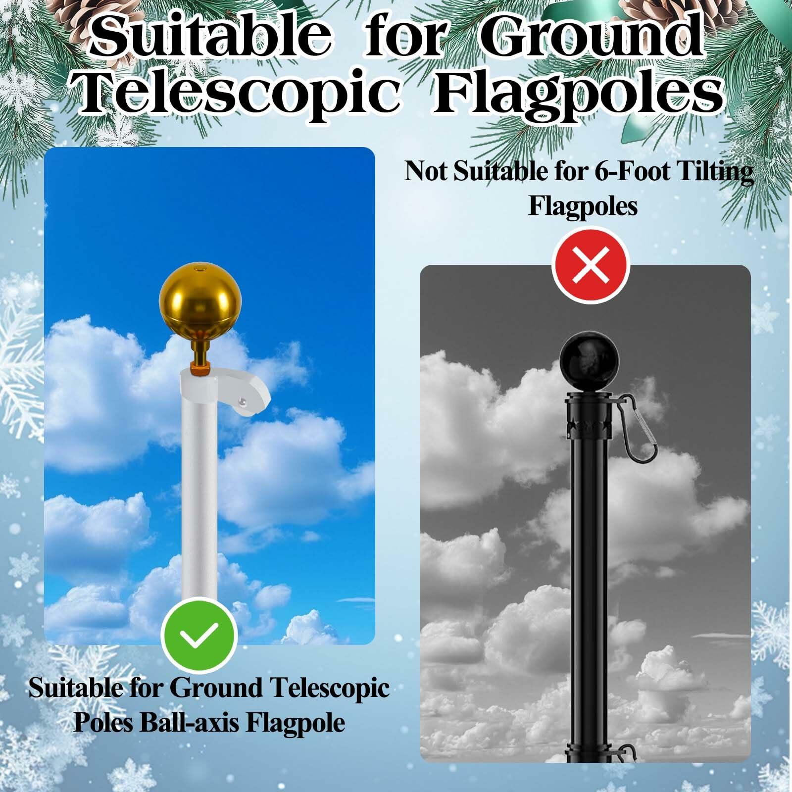 Voccos Christmas Tree Flag Pole Mega Topper Light Hooks Metal Snowflake 24 Hooks