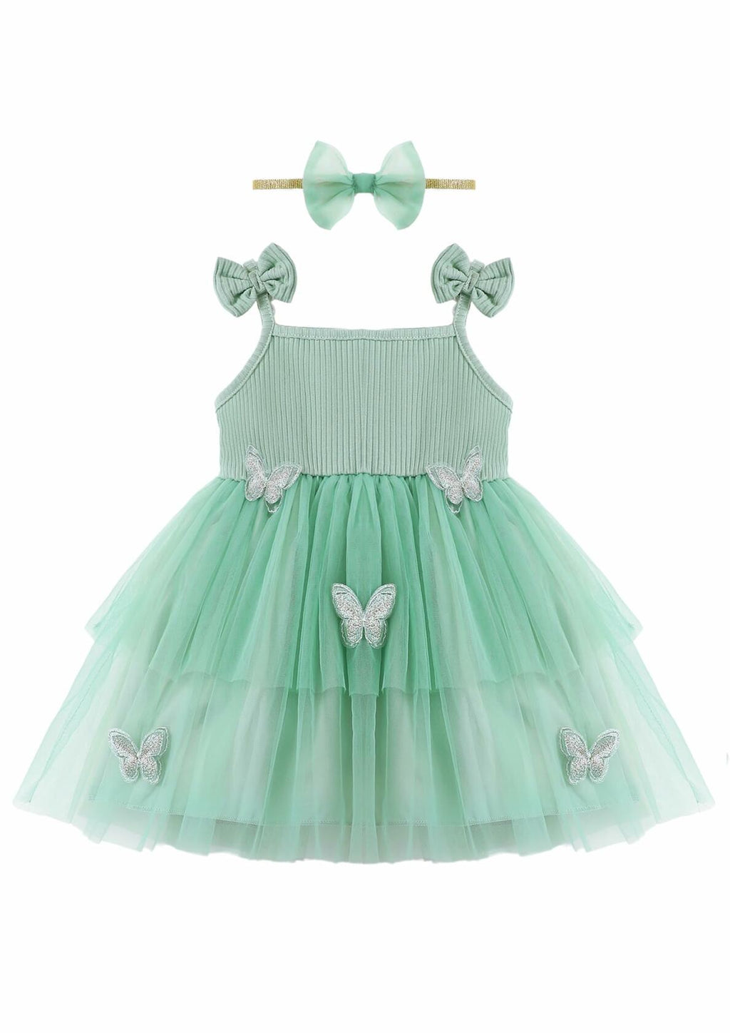 Renotemy Girl Flower Dress White Sleeveless Tutu Sundress Size 3-4T