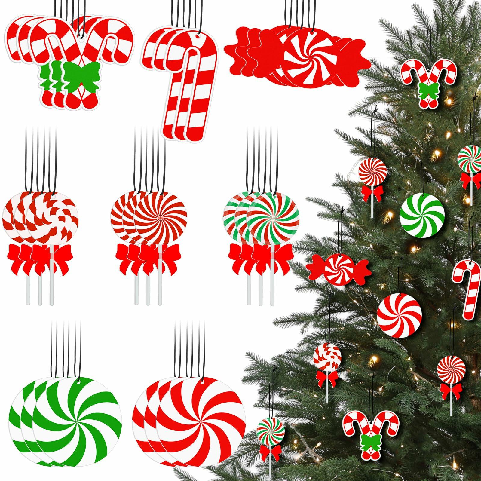Soaoo Christmas Air Freshener Ornaments Peppermint Scent 24 Pcs Red Green White