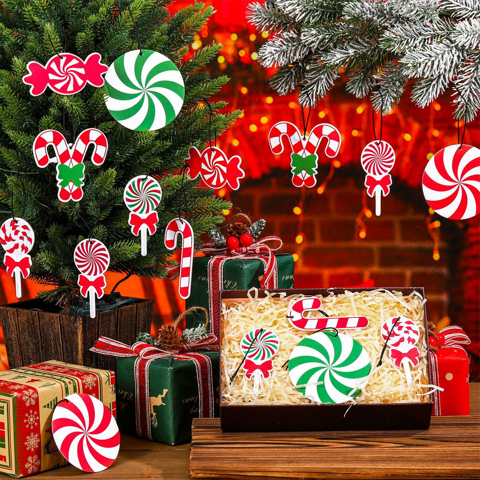 Soaoo Christmas Air Freshener Ornaments Peppermint Scent 24 Pcs Red Green White