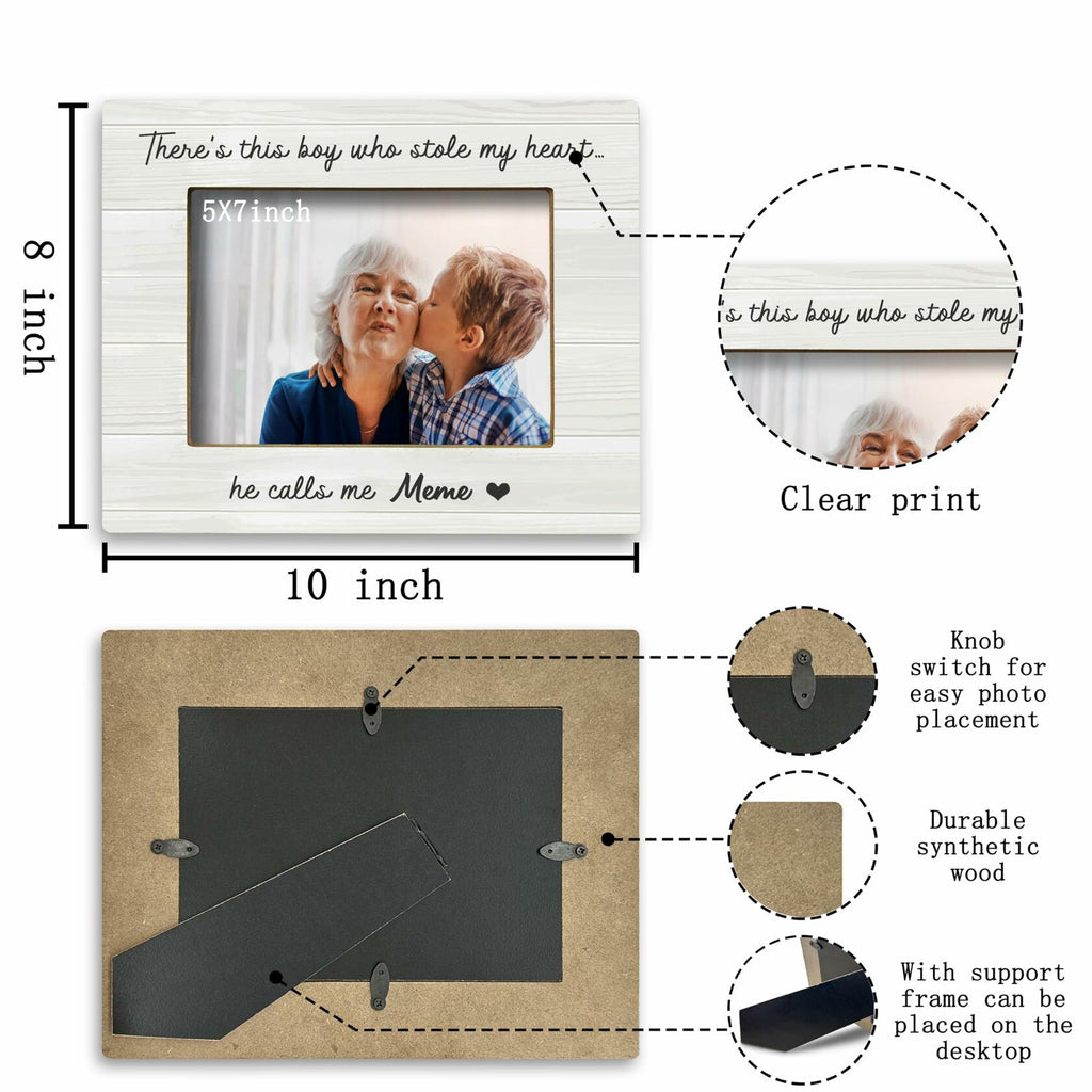 FONDCANYON Meme Grandma Nana Rustic Photo Frame 5x7 Inch