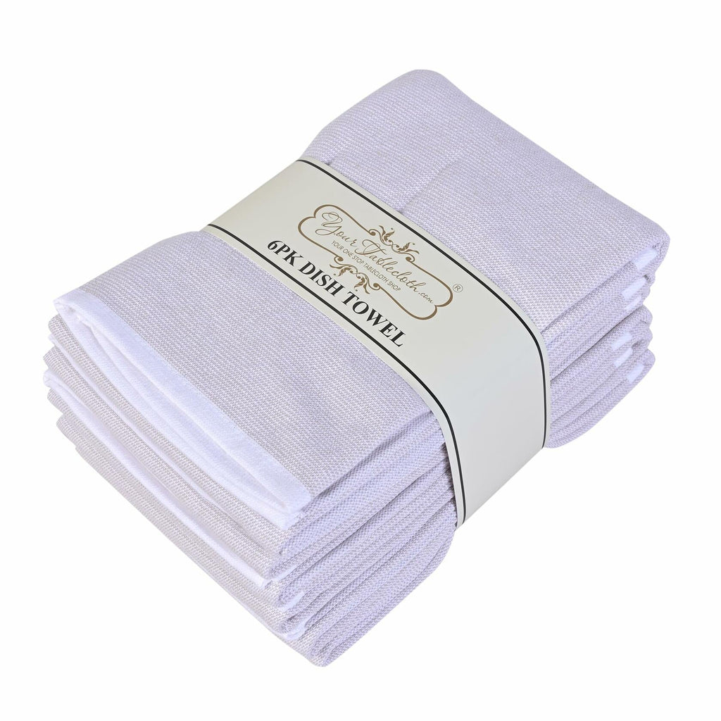 Yourtablecloth Cotton Kitchen Dishtowel Set 18x28 Light Green 5 Pack
