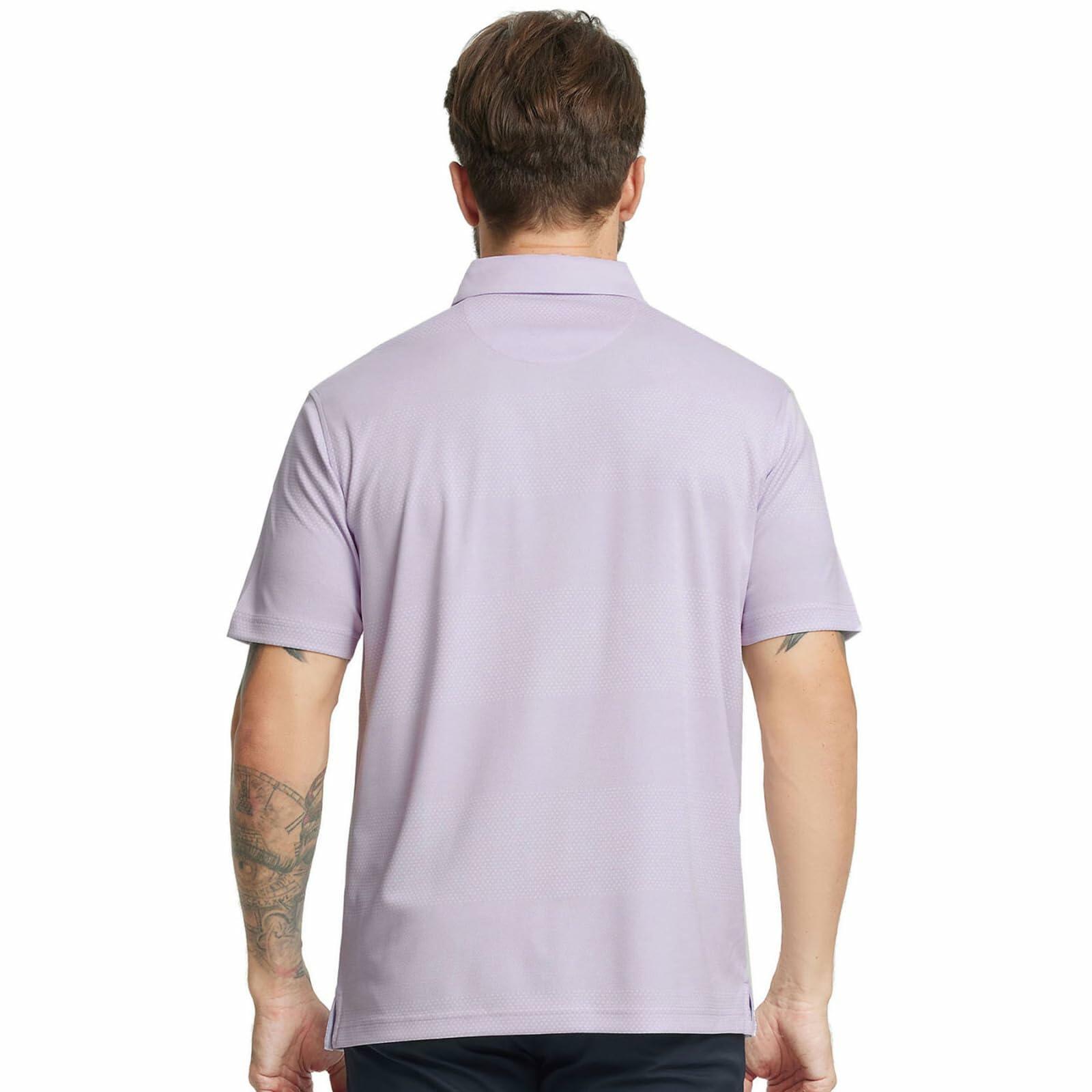 Rouen Mens Polo Shirt Quick Dry Moisture Wicking Lavender Heather Size XXL