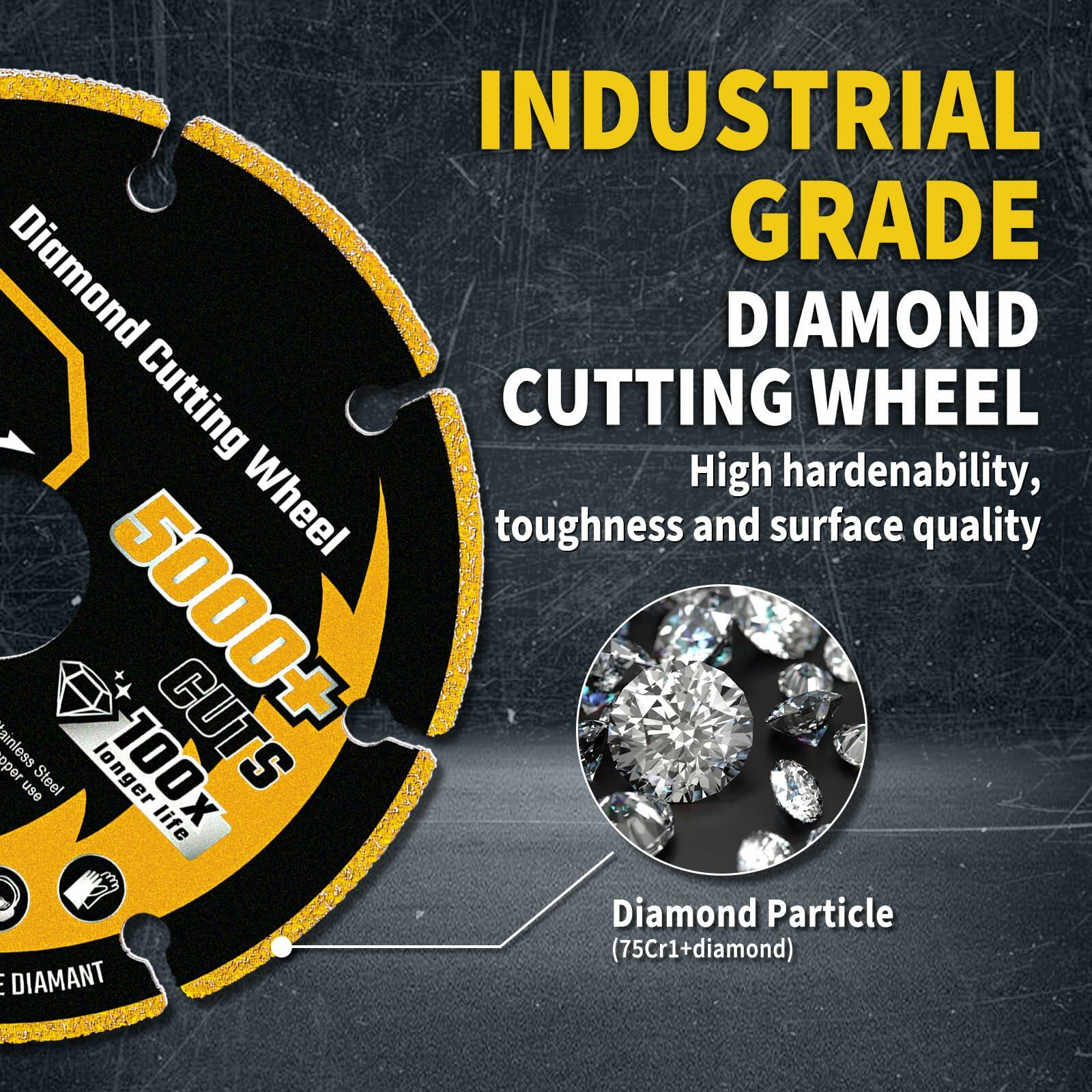 Revvstark 4.5in Diamond Cut Off Wheel 7/8" Arbor Metal Cutting Disc