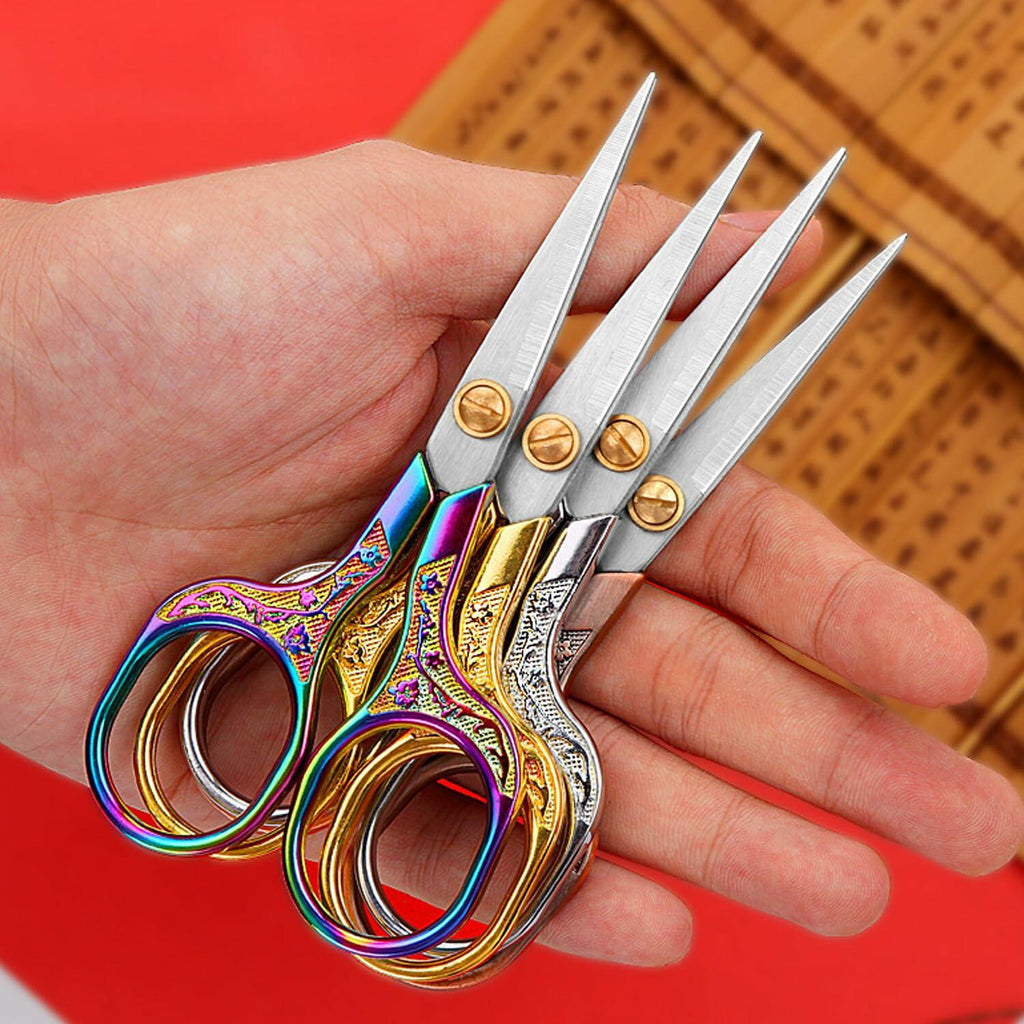 ABAJI Mini Scissors Stainless Steel Blade Metal Handle 2 Pack Office Craft